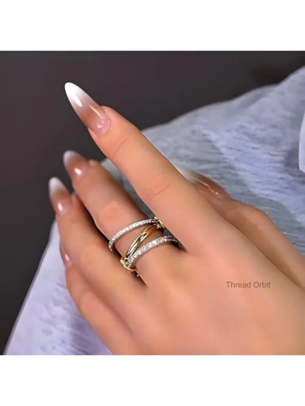 Stackable Rings for Women 18k Gold Plated Cubic Zirconia Knuckle Ring Set